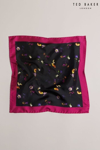 Ted Baker Leandr Floral Silk Black Pocket Square (Q85218) | £30