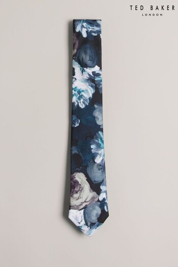 Ted Baker Blue Aion Painted Floral Silk Tie (Q85220) | £45