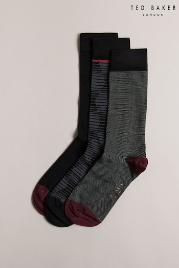 Ted Baker Black/Grey Hoptoit Multi Socks (Q85233) | £25