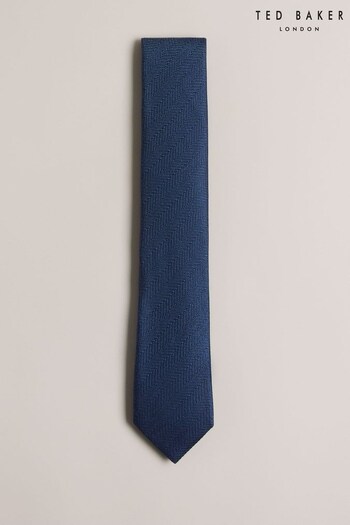Ted Baker Large Blue Thallo Herringbone Woven Tie (Q85235) | £45