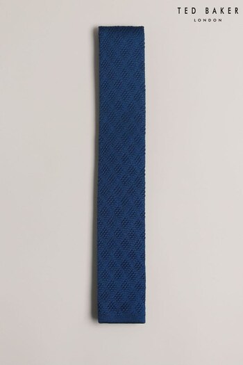 Ted Baker Blue Kelmis Diamond Texture Knitted Tie (Q85253) | £45
