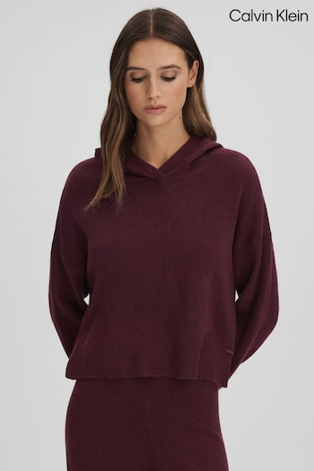 Calvin Klein Tawny Port Underwear Knitted Hoodie (Q85256) | £75