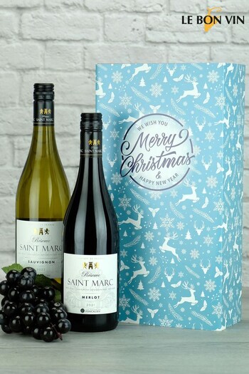 LeBonVin French Sauvignon Merlot Wine Christmas Gift Box (Q85257) | £34