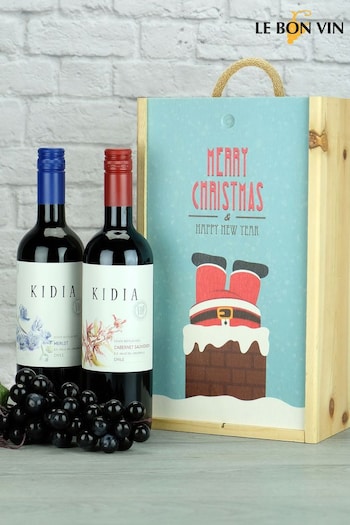 LeBonVin Chilean Red Wine Duo Christmas Wooden Gift Box (Q85263) | £40