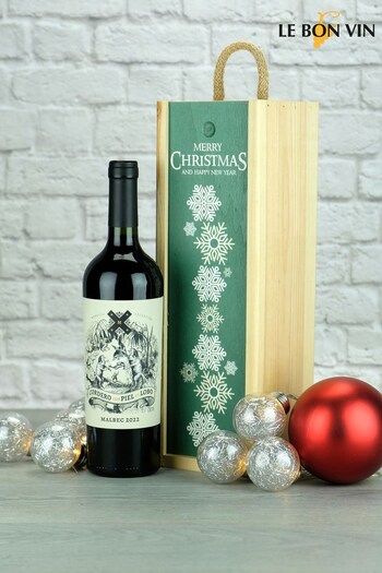 LeBonVin Argentinian Malbec In Christmas Wooden Gift Box (Q85297) | £33