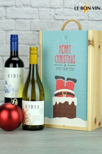 LeBonVin Chilean Wine Duo In Christmas Wood Gift Box (Q85305) | £40