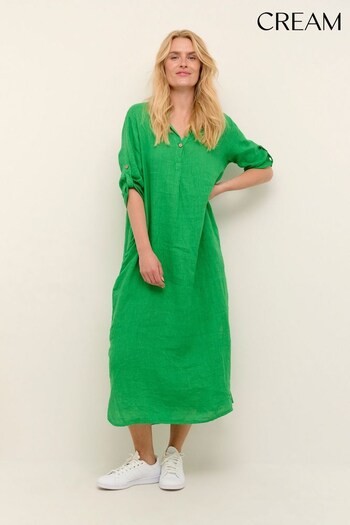 hooded Green Bellis Long Sleeve Maxi Dress (Q85393) | £80