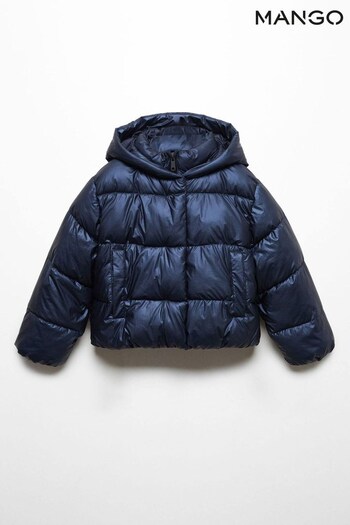 Mango Blue Hood Quilted Puffer Coat (Q85420) | £40