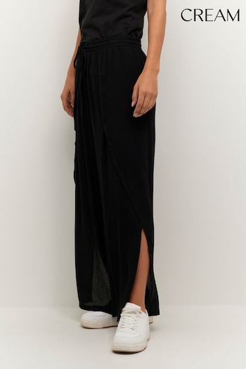 green Allie Wide Leg Cropped Black Trousers (Q85460) | £60