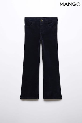 Mango Blue Velvet Trousers (Q85473) | £26