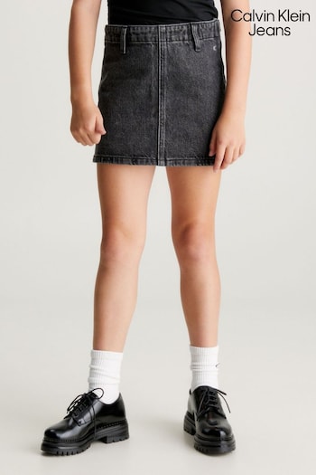 Calvin Textil Klein Jeans Black Denim Skirt (Q85539) | £50