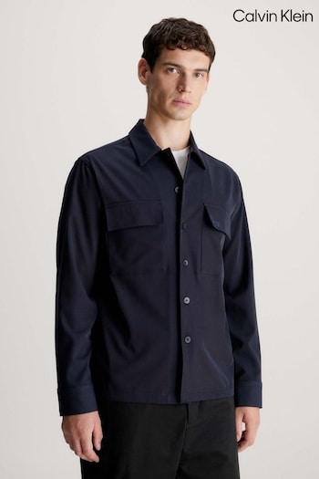 Calvin Klein Blue Soft Twill Overshirt (Q85542) | £140
