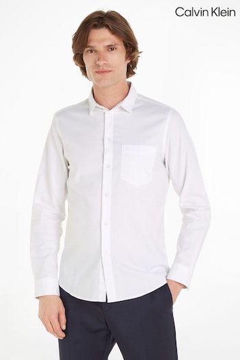 Calvin Klein Stretch Oxford White Shirt (Q85557) | £100