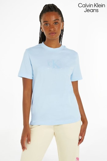 Calvin Klein Jeans Blue Sequin T-Shirt (Q85568) | £45