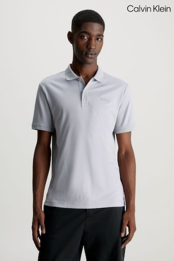 Calvin Klein Slim Grey Cotton Cuecas Polo Shirt (Q85571) | £80