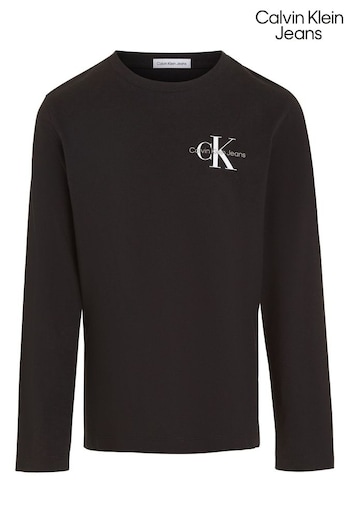 Calvin KLEIN Klein Jeans Black Monogram Long Sleeve Top (Q85586) | £32