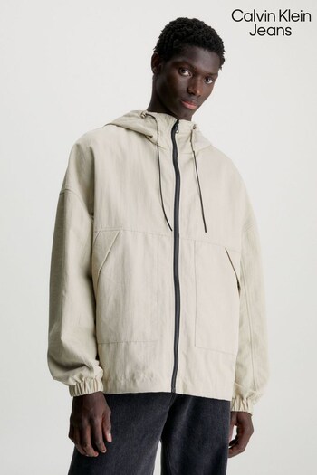 Calvin Klein Jeans Grey Seasonal Windbreaker Jacket (Q85605) | £170