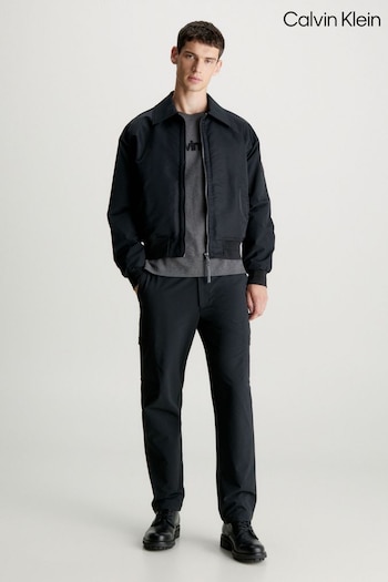 Calvin Klein Sateen Bomber Black Jacket (Q85622) | £280