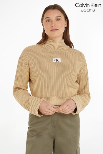 Calvin Klein Jeans Washed Monologo Natural Sweater (Q85628) | £120