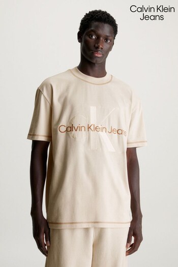 Calvin Marvin Klein Jeans Cream T-Shirt (Q85635) | £55