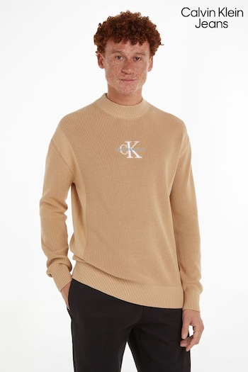 Calvin Klein Jeans Monologo Natural Sweater (Q85643) | £100