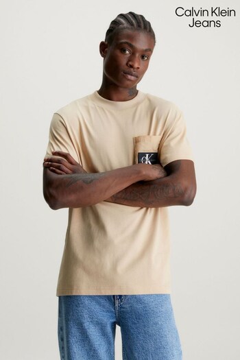 Calvin Marvin Klein Jeans Natural Panel T-Shirt (Q85650) | £55