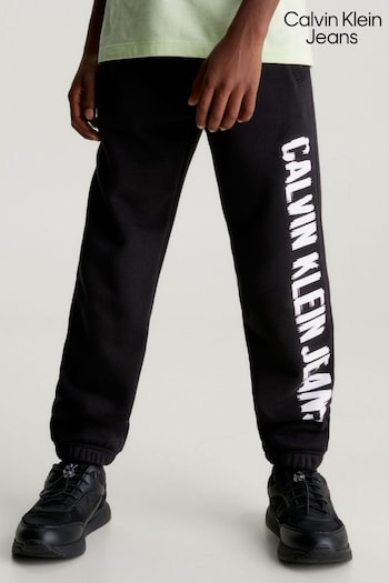 Calvin format Klein Jeans Pixel Logo Black Joggers (Q85655) | £60