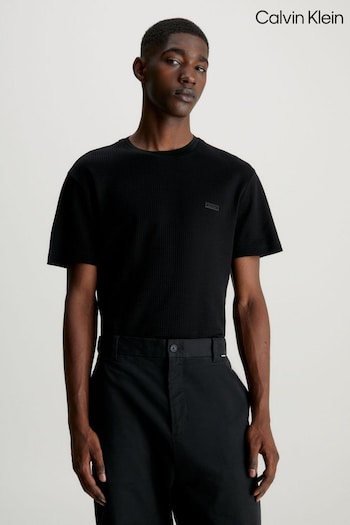 Calvin Klein Waffle Black T-Shirt (Q85662) | £80