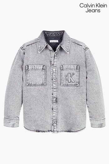 Calvin Klein Jeans Grey Padded Overshirt (Q85663) | £90