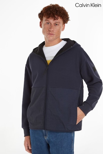 Calvin Klein Blue Bonded Fleece Jacket (Q85667) | £190