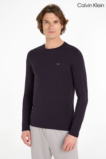 Calvin calzoncillos Klein Slim Blue Long Sleeve T-Shirt (Q85675) | £50