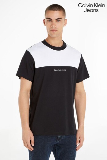 Calvin Marvin Klein Jeans Black Block T-Shirt (Q85683) | £45