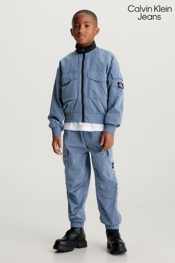Calvin Klein Jeans Blue Structured Bomber Jacket (Q85702) | £100
