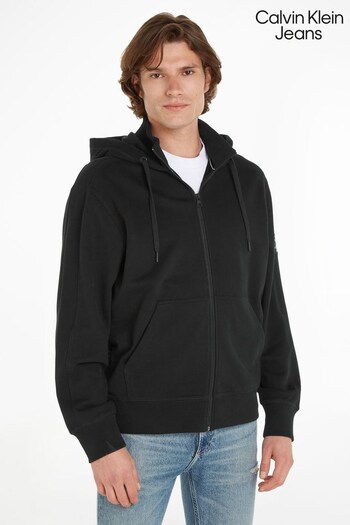 Calvin Klein Jeans Black Hawk Badge Zip Jacket (Q85722) | £120