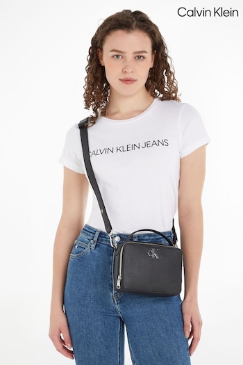 Calvin Klein Minimal Monogram Black Camera Bag (Q85726) | £100
