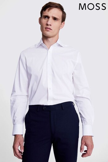 MOSS Regular Fit White Stretch Contrast White Shirt (Q85782) | £35