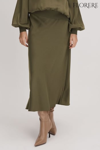 Florere Satin Midi Skirt (Q85828) | £128
