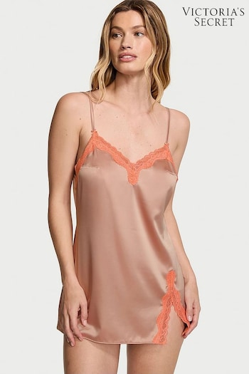 Victoria's Secret Macaron Nude Satin Slip Dress (Q85861) | £45
