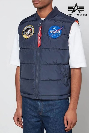 Alpha Industries Blue Puffer Vest NASA Rep Jacket (Q85920) | £160