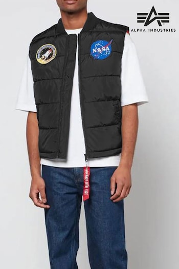 Alpha Industries Puffer Vest NASA Black Jacket (Q85932) | £160