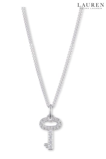 Lauren Ralph Lauren Silver Tone Crystal Key Pendant (Q85954) | £95
