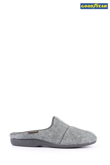 Goodyear Grey Fiasco Grey Mule Slippers (Q85957) | £25