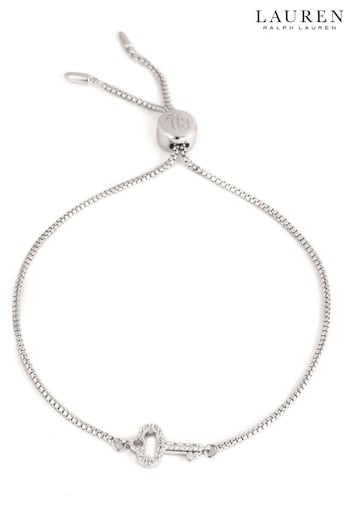 Lauren Ralph Lauren Sterling Silver Crystal Key Slider Bracelet (Q85965) | £80