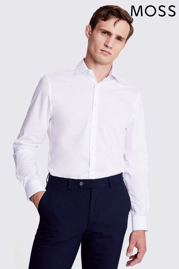 MOSS Slim Fit Stretch Contrast White Shirt (Q85966) | £35