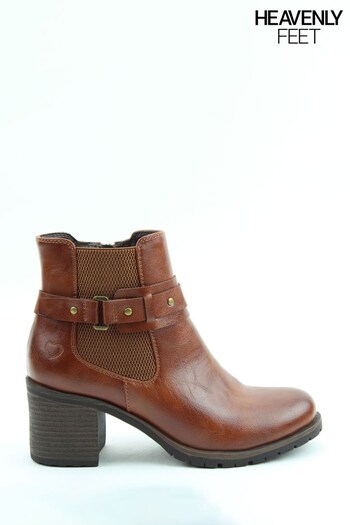 Heavenly Feet Ladies Vegan Friendly Brown Ankle Boots (Q85979) | £50