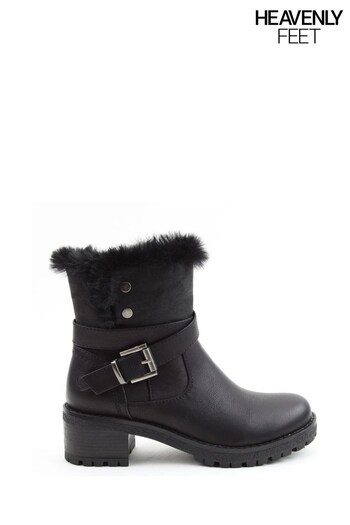 Heavenly Feet Ladies Black Vegan Friendly Mid Boots (Q85980) | £58