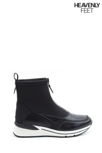 Heavenly Feet Ladies Vegan Friendly Black Ankle Boots (Q85988) | £55