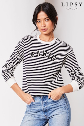 Lipsy Black/White Logo Sweatshirt (Q86002) | £34