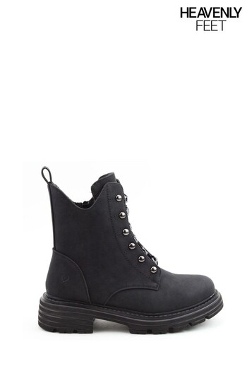 Heavenly Feet Ladies Vegan Friendly Black Ankle Boots (Q86003) | £55