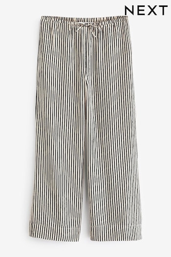 Black and White Textured Stripe Wide Leg Trousers (Q86023) | £24